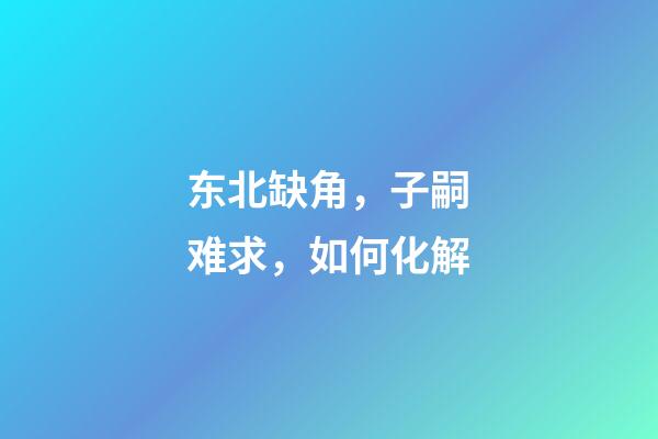 东北缺角，子嗣难求，如何化解