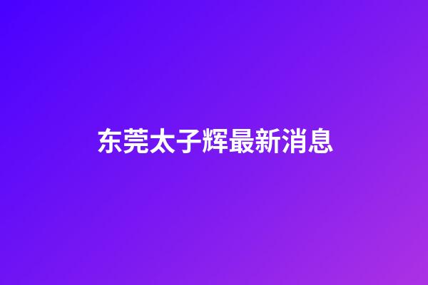 东莞太子辉最新消息