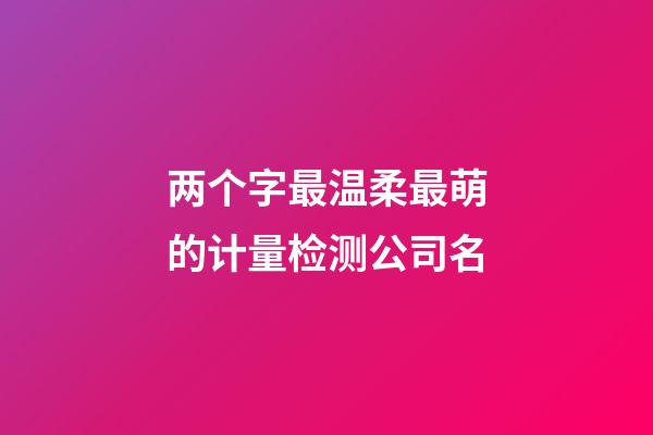两个字最温柔最萌的计量检测公司名-第1张-公司起名-玄机派