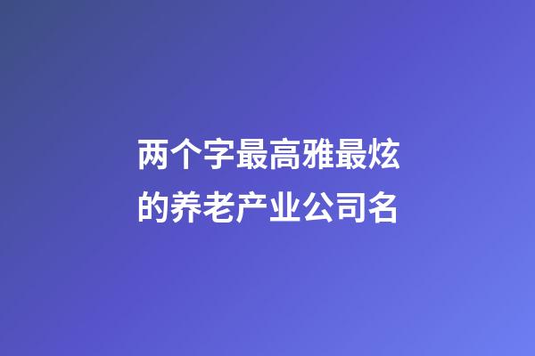 两个字最高雅最炫的养老产业公司名