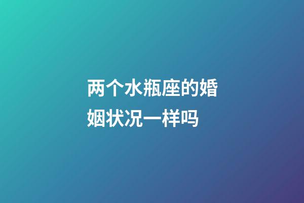 两个水瓶座的婚姻状况一样吗-第1张-星座运势-玄机派