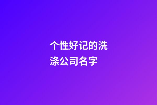 个性好记的洗涤公司名字