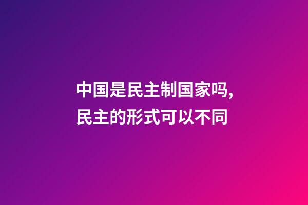 中国是民主制国家吗,民主的形式可以不同-第1张-观点-玄机派