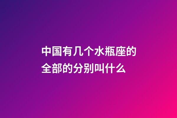 中国有几个水瓶座的全部的分别叫什么-第1张-星座运势-玄机派