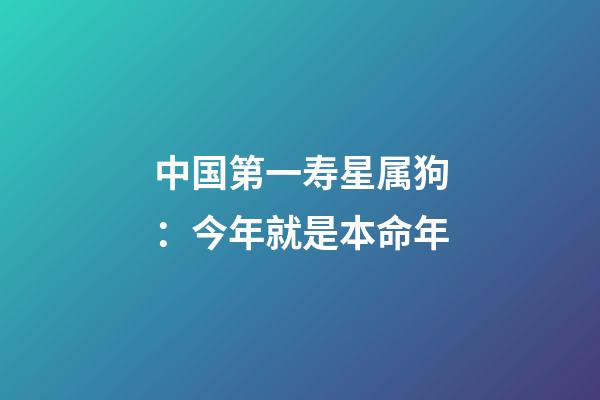 中国第一寿星属狗：今年就是本命年-第1张-观点-玄机派