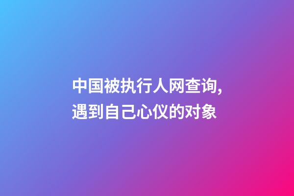 中国被执行人网查询,遇到自己心仪的对象-第1张-观点-玄机派