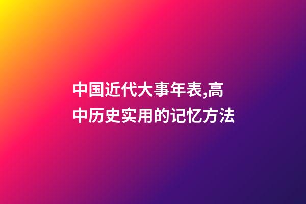 中国近代大事年表,高中历史实用的记忆方法-第1张-观点-玄机派