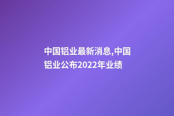 中国铝业最新消息,中国铝业(02600)公布2022年业绩-第1张-观点-玄机派