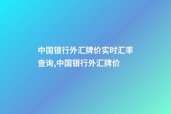 中国银行外汇牌价实时汇率查询,中国银行外汇牌价(2019-05-31)-第1张-观点-玄机派