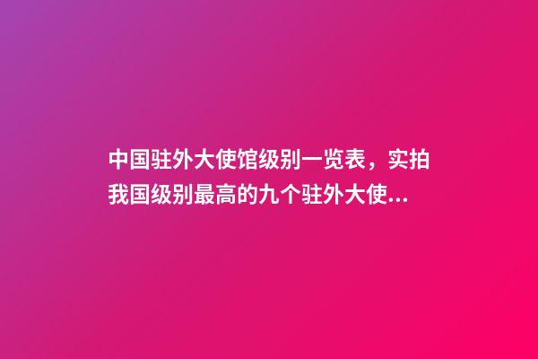 中国驻外大使馆级别一览表，实拍我国级别最高的九个驻外大使馆-第1张-观点-玄机派