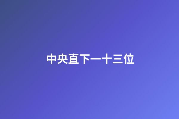 中央直下一十三位