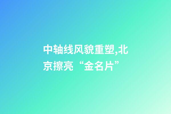 中轴线风貌重塑,北京擦亮“金名片”-第1张-观点-玄机派