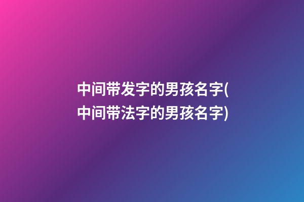 中间带发字的男孩名字(中间带法字的男孩名字)
