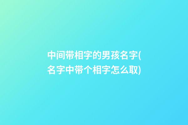 中间带相字的男孩名字(名字中带个相字怎么取)