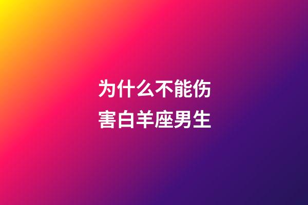 为什么不能伤害白羊座男生-第1张-星座运势-玄机派