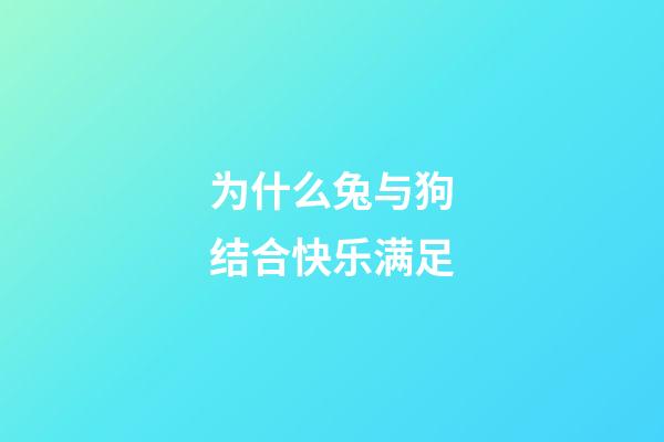 为什么兔与狗结合快乐满足