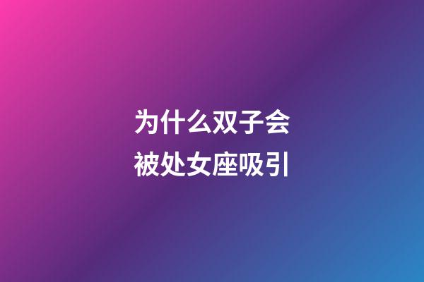 为什么双子会被处女座吸引-第1张-星座运势-玄机派