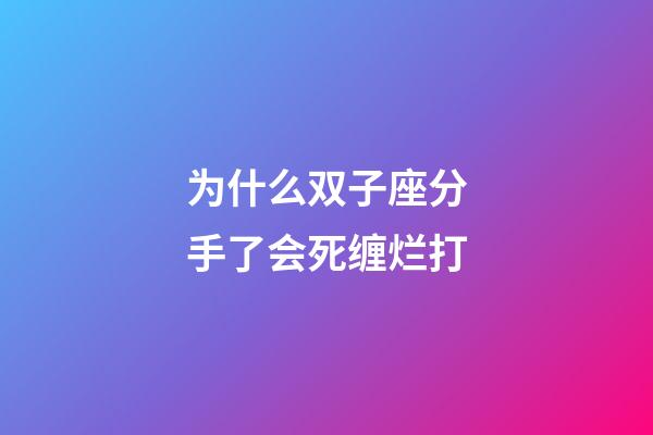 为什么双子座分手了会死缠烂打-第1张-星座运势-玄机派