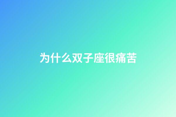 为什么双子座很痛苦-第1张-星座运势-玄机派