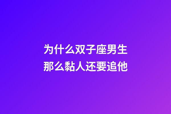 为什么双子座男生那么黏人还要追他-第1张-星座运势-玄机派