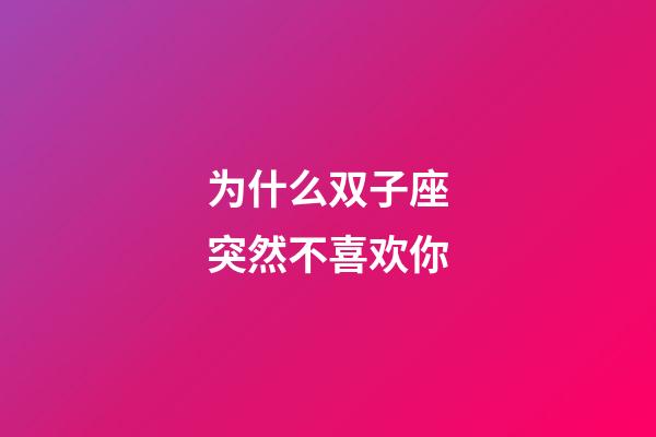 为什么双子座突然不喜欢你-第1张-星座运势-玄机派