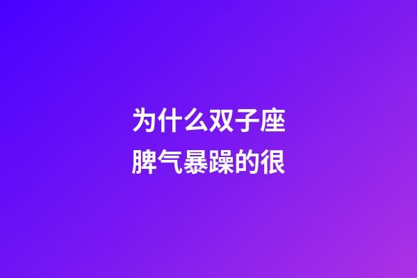 为什么双子座脾气暴躁的很-第1张-星座运势-玄机派