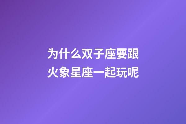 为什么双子座要跟火象星座一起玩呢-第1张-星座运势-玄机派