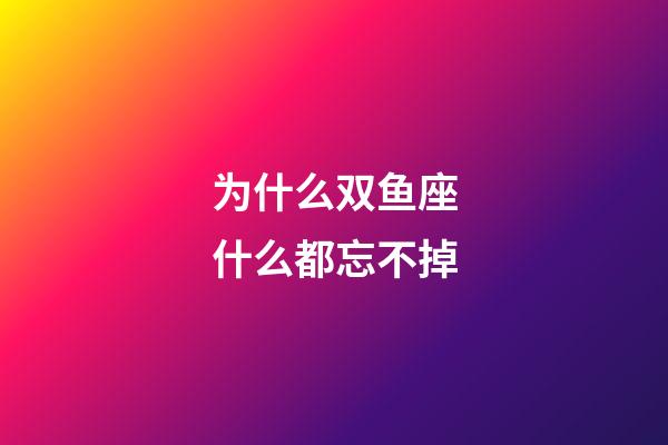 为什么双鱼座什么都忘不掉-第1张-星座运势-玄机派