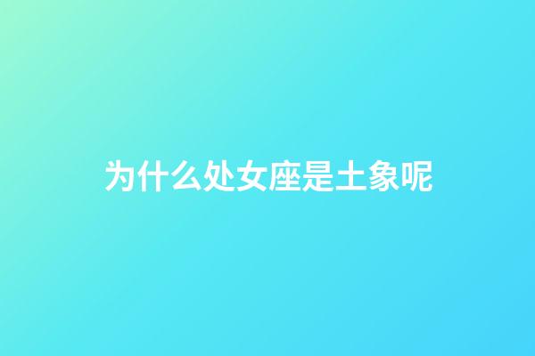 为什么处女座是土象呢-第1张-星座运势-玄机派