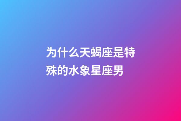 为什么天蝎座是特殊的水象星座男-第1张-星座运势-玄机派