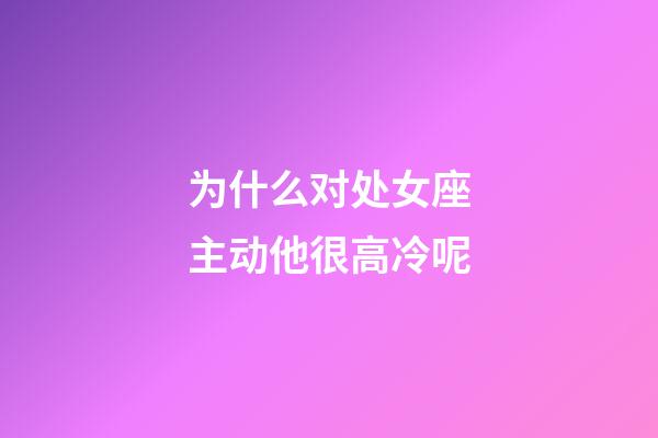 为什么对处女座主动他很高冷呢-第1张-星座运势-玄机派