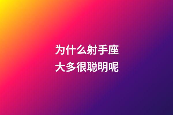 为什么射手座大多很聪明呢-第1张-星座运势-玄机派