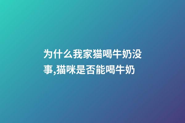 为什么我家猫喝牛奶没事,猫咪是否能喝牛奶-第1张-观点-玄机派