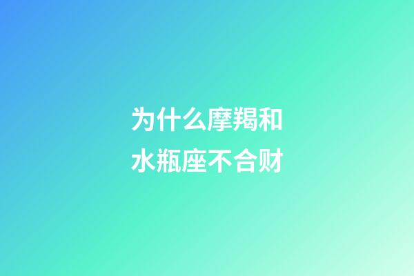 为什么摩羯和水瓶座不合财-第1张-星座运势-玄机派