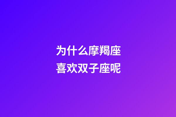 为什么摩羯座喜欢双子座呢-第1张-星座运势-玄机派