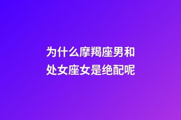 为什么摩羯座男和处女座女是绝配呢-第1张-星座运势-玄机派
