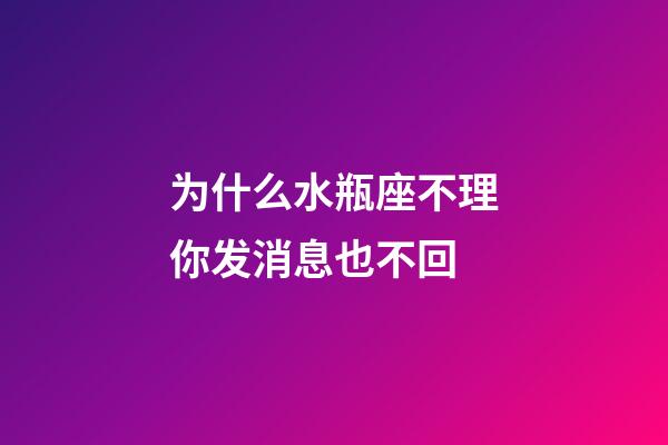 为什么水瓶座不理你发消息也不回-第1张-星座运势-玄机派
