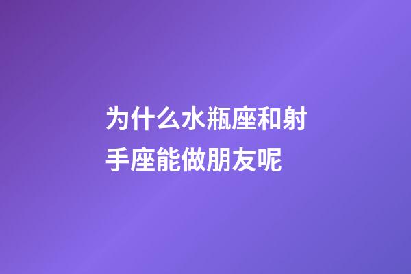 为什么水瓶座和射手座能做朋友呢-第1张-星座运势-玄机派