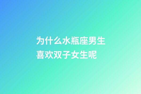 为什么水瓶座男生喜欢双子女生呢-第1张-星座运势-玄机派