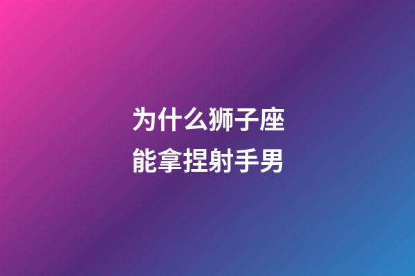 为什么狮子座能拿捏射手男-第1张-星座运势-玄机派