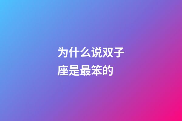 为什么说双子座是最笨的-第1张-星座运势-玄机派