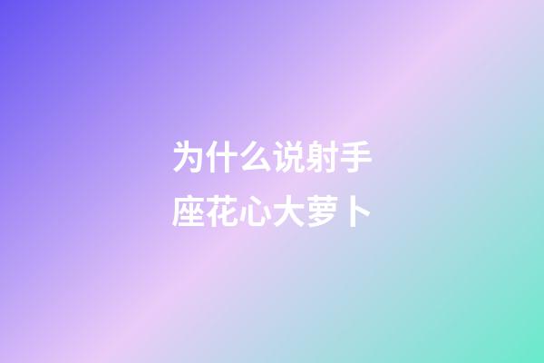 为什么说射手座花心大萝卜-第1张-星座运势-玄机派