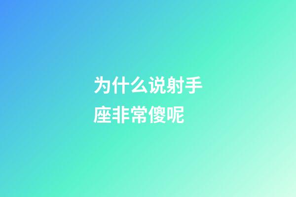 为什么说射手座非常傻呢-第1张-星座运势-玄机派