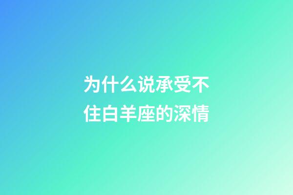 为什么说承受不住白羊座的深情-第1张-星座运势-玄机派