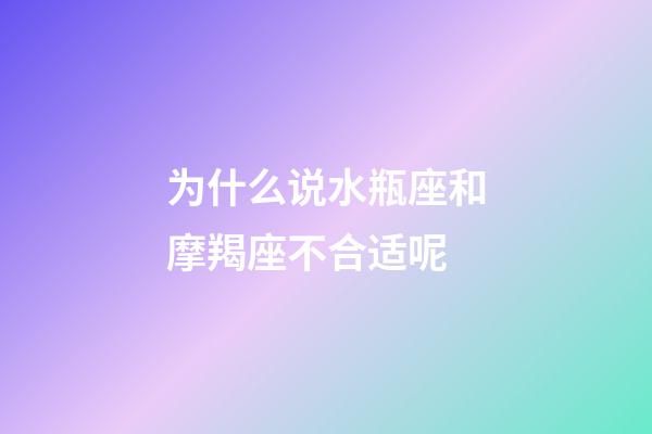 为什么说水瓶座和摩羯座不合适呢-第1张-星座运势-玄机派