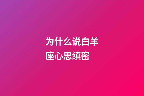 为什么说白羊座心思缜密-第1张-星座运势-玄机派