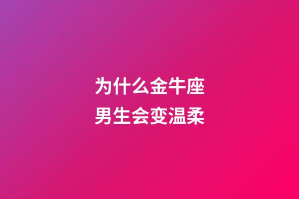 为什么金牛座男生会变温柔-第1张-星座运势-玄机派