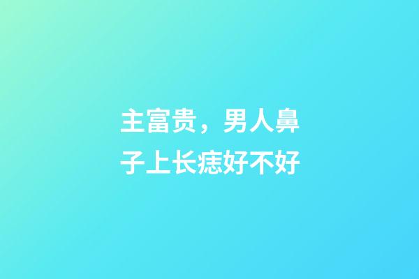 主富贵，男人鼻子上长痣好不好
