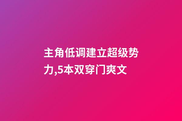 主角低调建立超级势力,5本双穿门爽文-第1张-观点-玄机派