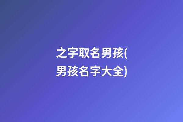 之字取名男孩(男孩名字大全)